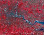Birds eye view of London acquired by the UK-DMC-2 satellite in November 2011