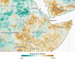 Evaporative stress index in the Horn of Africa. Image courtesy of NASA.