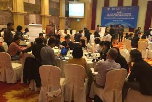 Workshop participants engaged in a simulation exercise