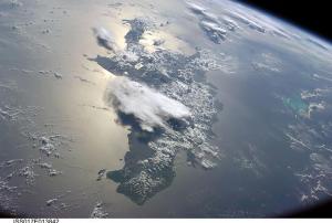 Satellite image of Haiti and the Greater Antilles