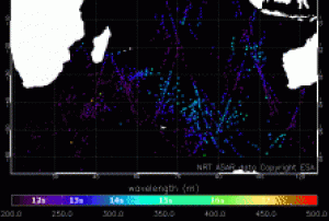 Global observation of swells in the Indian Ocean on 09 December 2008