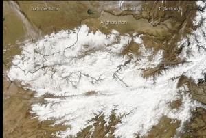 Satellite Image of Snow Cover in Afghanistan