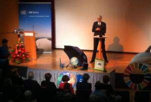 Juan Carlos Villagran of UN-SPIDER at the UN talks.