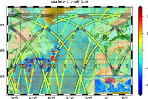 Sea level variations across the northern Atlantic Ocean on 13 June 2021. Image: EUMETSAT.