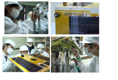 Hokkaido University microsatellite development team, or the launch/operation scene of RISESAT.