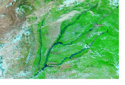 Extensive flooding in Punjab on September 9, 2025, (c) NASA